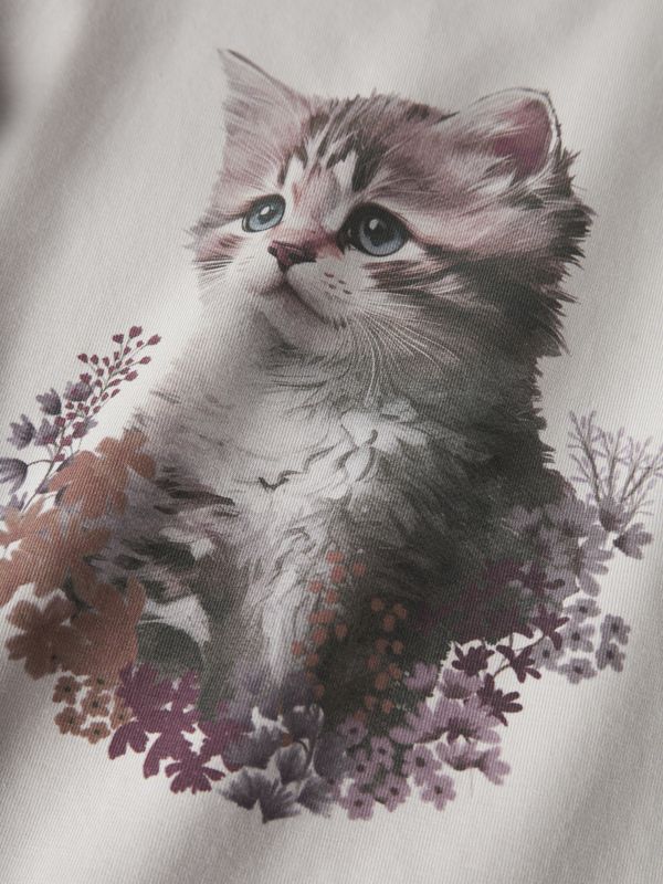 Nmfboloras dus grålilla tynn genser med katt