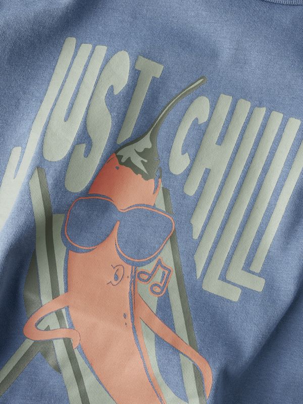 Nmmpdean blå t-skjorte med chilli