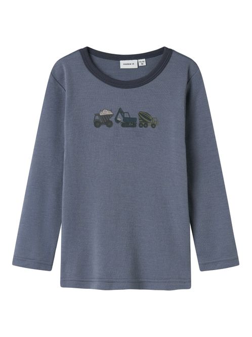 Hovedbilde Nmmwillow blågrå ullgenser m/ gravemaskiner