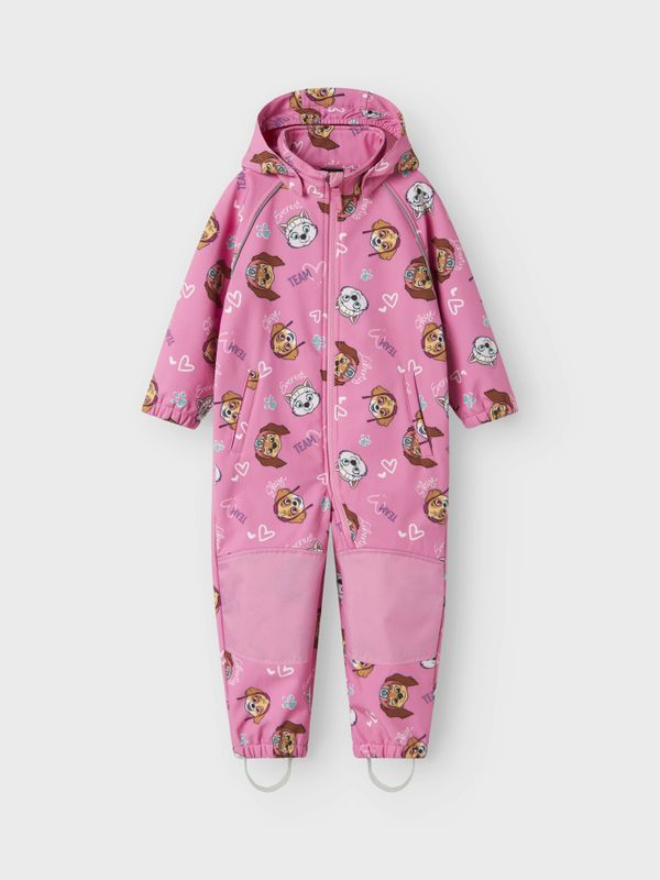Nmfalfa08 ceriserosa softshelldress med Paw Patrol