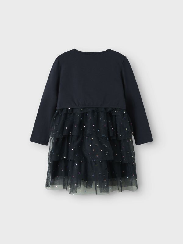 Nmfrasille mørkeblå prikkete kjole+ bolero 