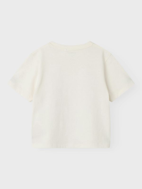 Nmflillian offwhite t-skjorte med rosa sløyfe