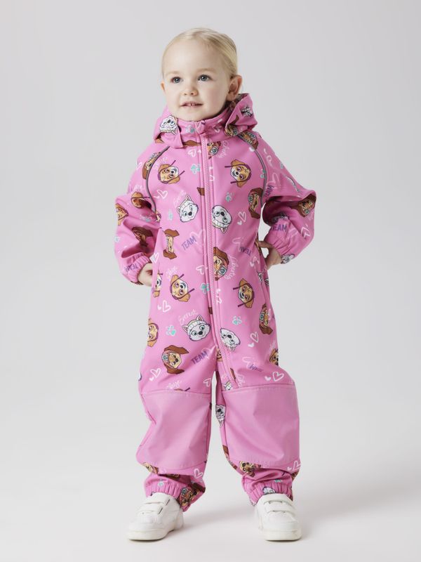 Nmfalfa08 ceriserosa softshelldress med Paw Patrol