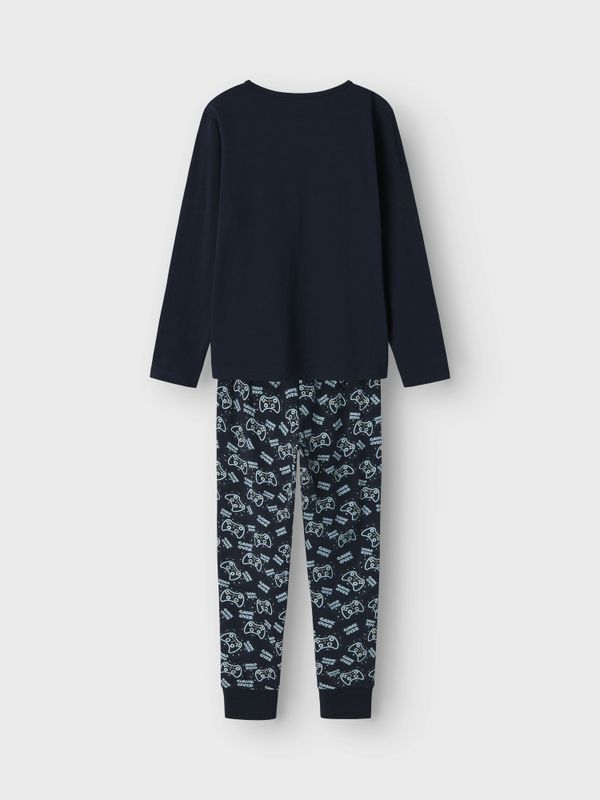 Name it, Nkmnightset mørkeblå pysj med gaming print