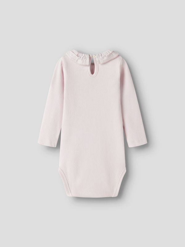 Nbffloris lyserosa ribbet body med krage