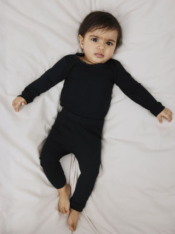 Nbmkab svart ribbet legging