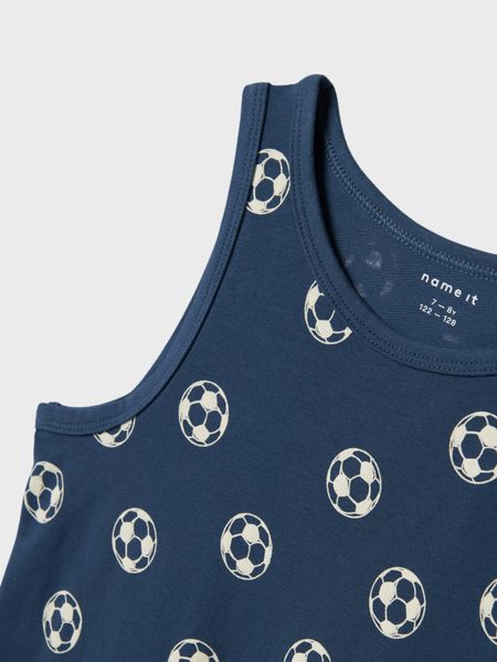 Name it, Nkmtank 2pk singletter i blåfarger m/fotballer