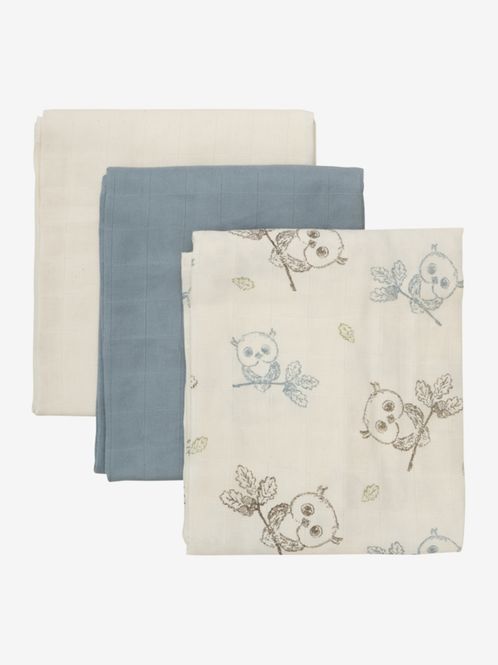 Hovedbilde Pippi, 3-pk gulpekluter m/ ugler