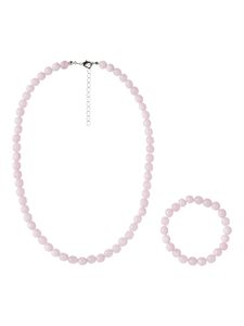 Hovedbilde Nkftolita lyserosa perlekjede + perlearmeb&aring;nd