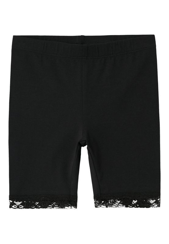 Nkfvista svart sykkelshorts med blondekant