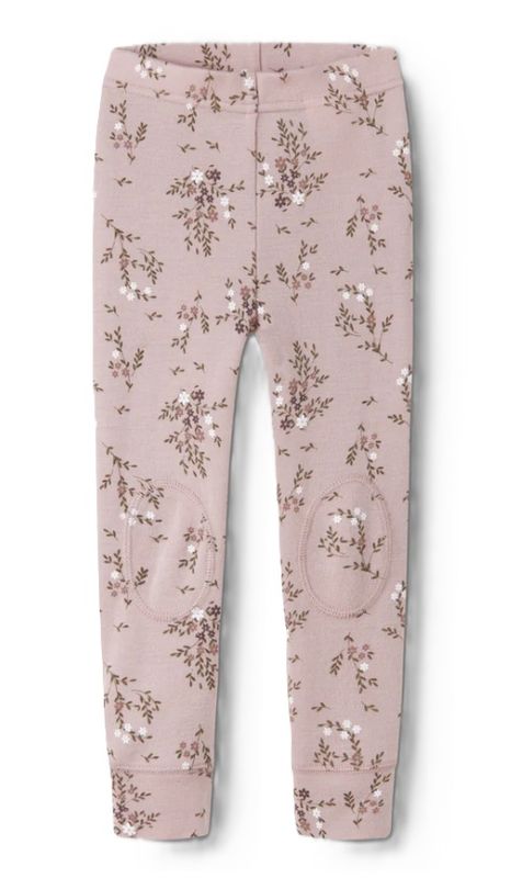 Nmfwillow lys gammelrosa ullstilongs m/blomster