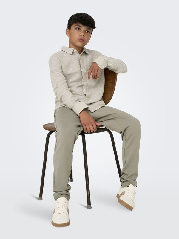 Osjcaiden beige skjorte i linblanding