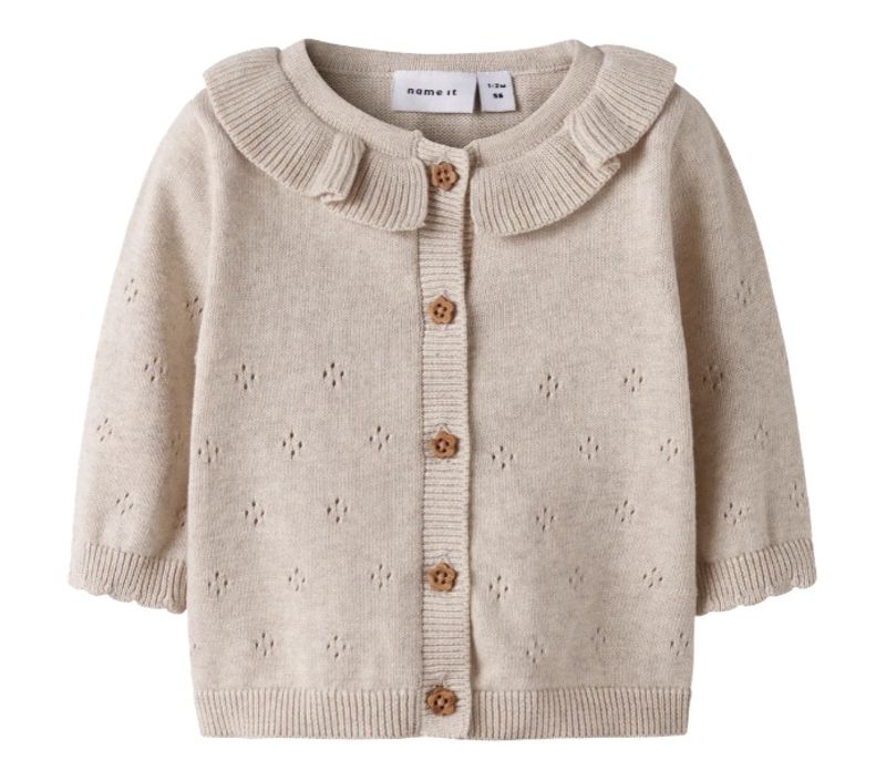 Nbfdiame beige strikket cardigan