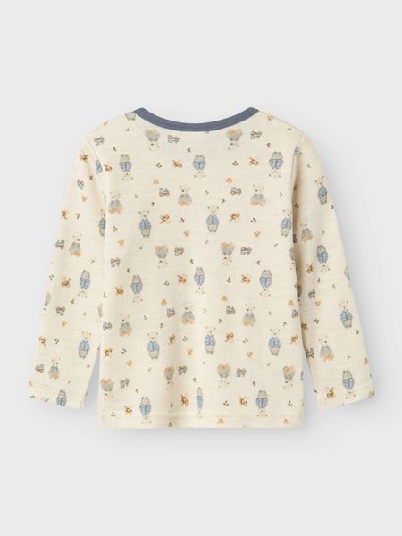 Name it, Nmmwillos beige m/ blå ullgenser m/bamser