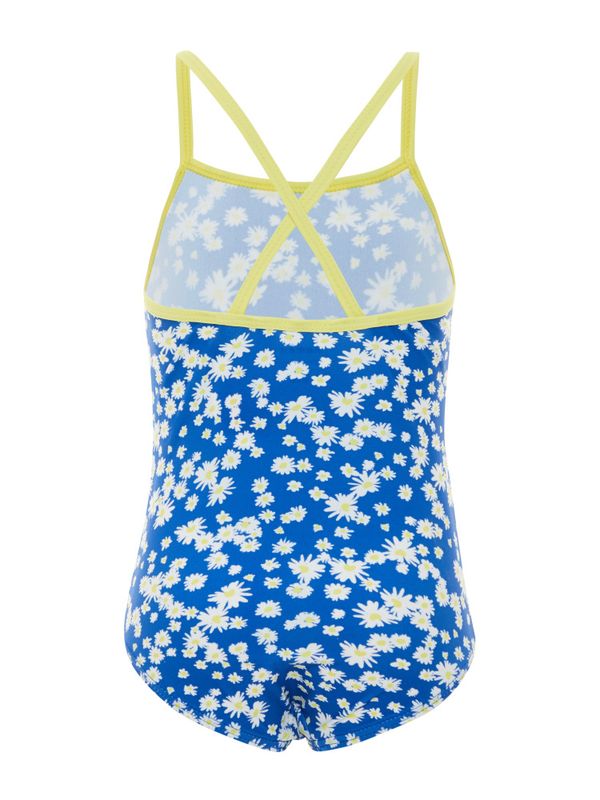 Nmfzummeru blå/gul badedrakt med blomster
