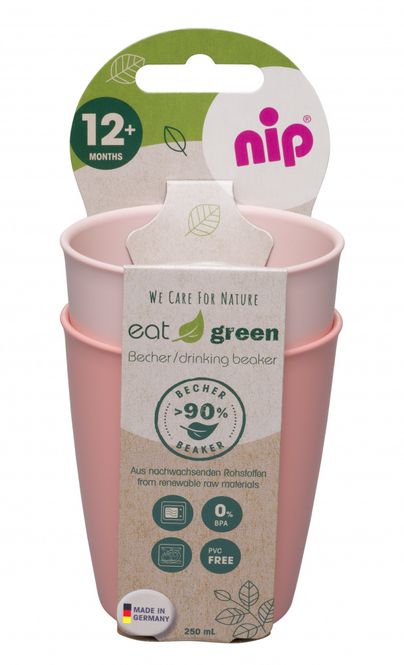 Hovedbilde NIP, Eat Green 2-pk  ferskenfargede kopper