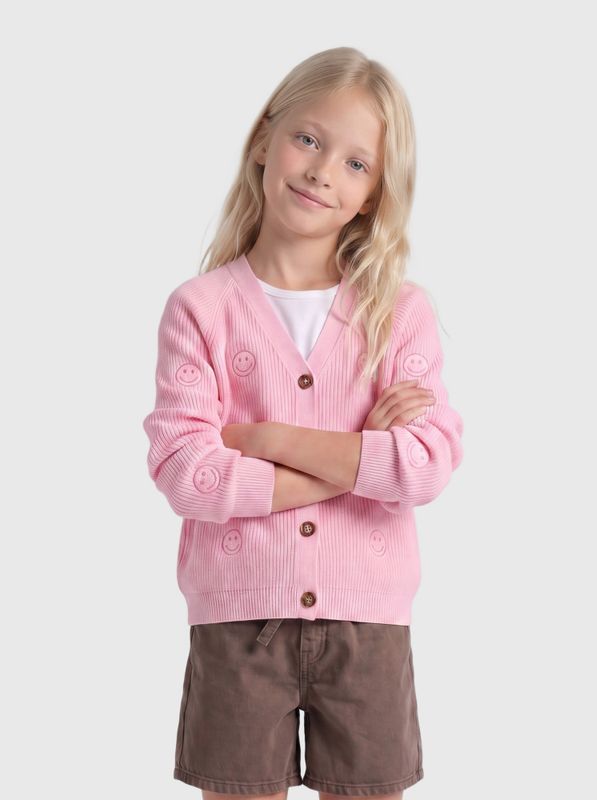 Kogdana rosa cardigan m/smileys