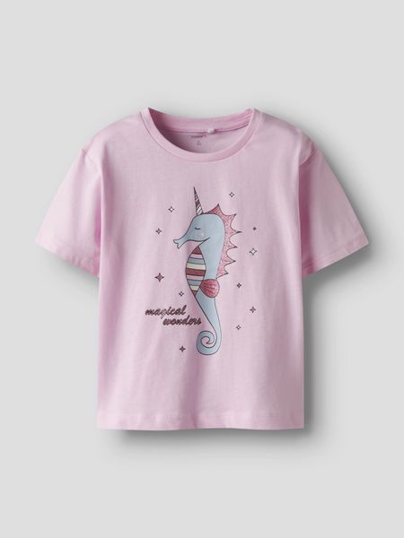 Name it, Nmffrejane rosa t-skjorte m/ sjøhestenhjørning