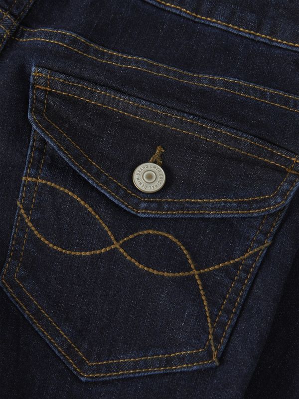 Nlfblibling mørkeblå flared jeans m/dekorative baklommer