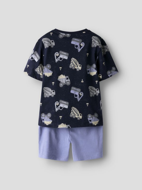 Nmmhector mørkeblå/blå shortssett med anleggsmaskiner