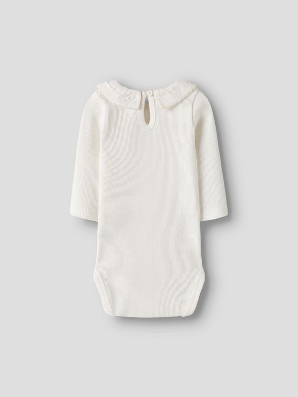 Nbffloris offwhite ribbet body med krage