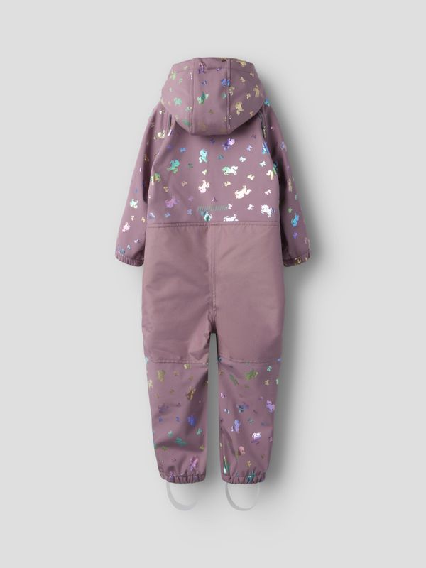 Nmfalfa08 lillarosa softshelldress m/enhjørninger 