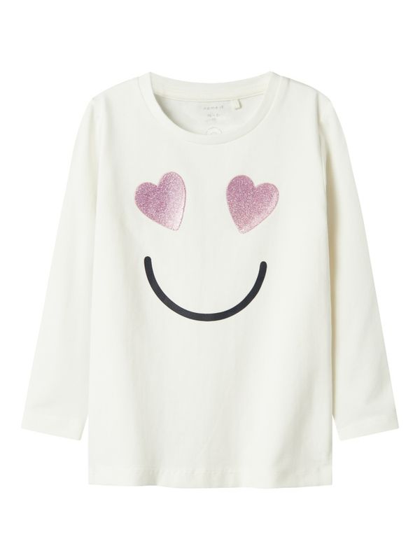 Nmfshine offwhite genser m/smiley