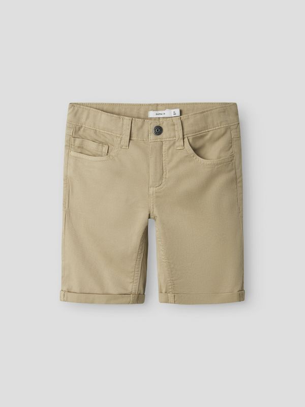 Nkmsilas beige twill shorts