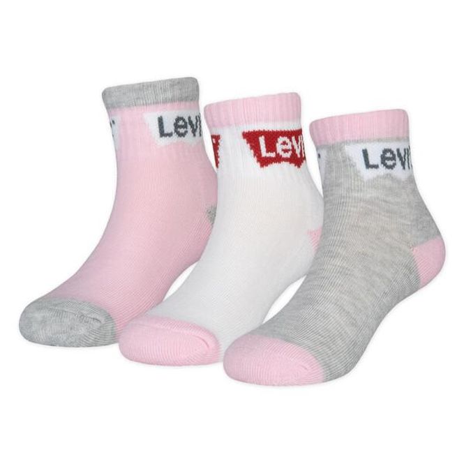 Hovedbilde Levi's 3-pk mid cut rosa / hvite / grå sokker