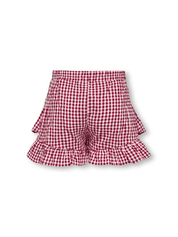 Kmgfina hvit og rød rutete skort