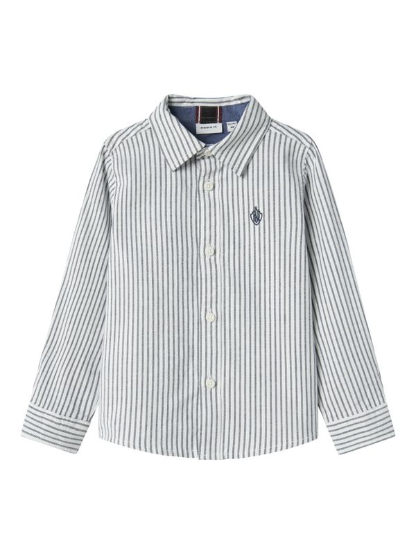 Nmmfekid hvit skjorte med mørkeblå striper