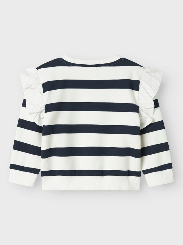 Nmfoloula offwhite/mørkeblå stripete genser