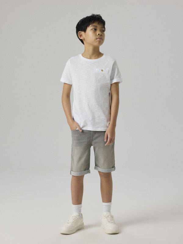 Nkmsilas lysegrå denim shorts