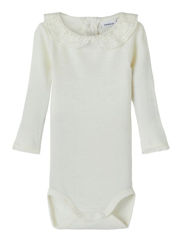 Nbfwang offwhite ullbody med blondekrave