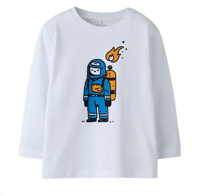 Hovedbilde Nmmronni hvit tynn genser m/ brannmann