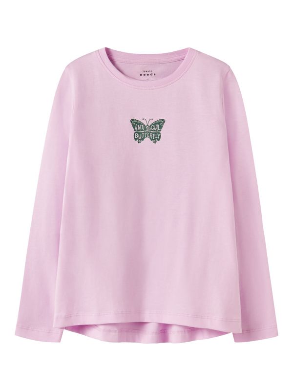 Nkfviolet rosa tynn genser med sommerfugl