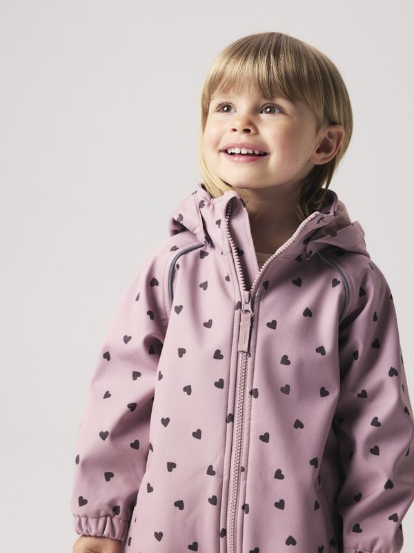 Nmfalfa08 gammelrosa softshelldress m/hjerter