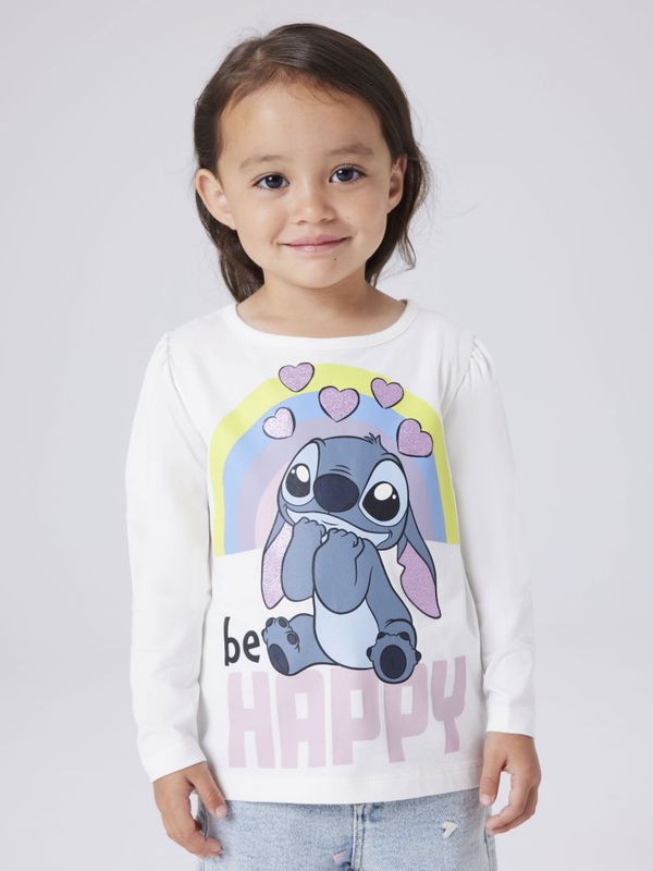 Nmfdiana offwhite tynn genser med Stitch