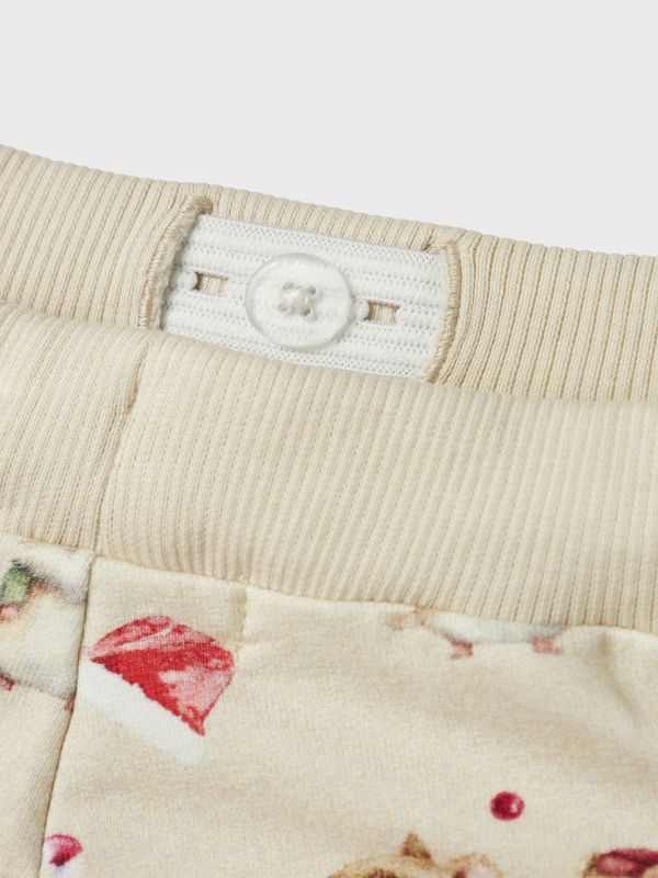 Nbnrenu beige joggebukse m/julemotiv