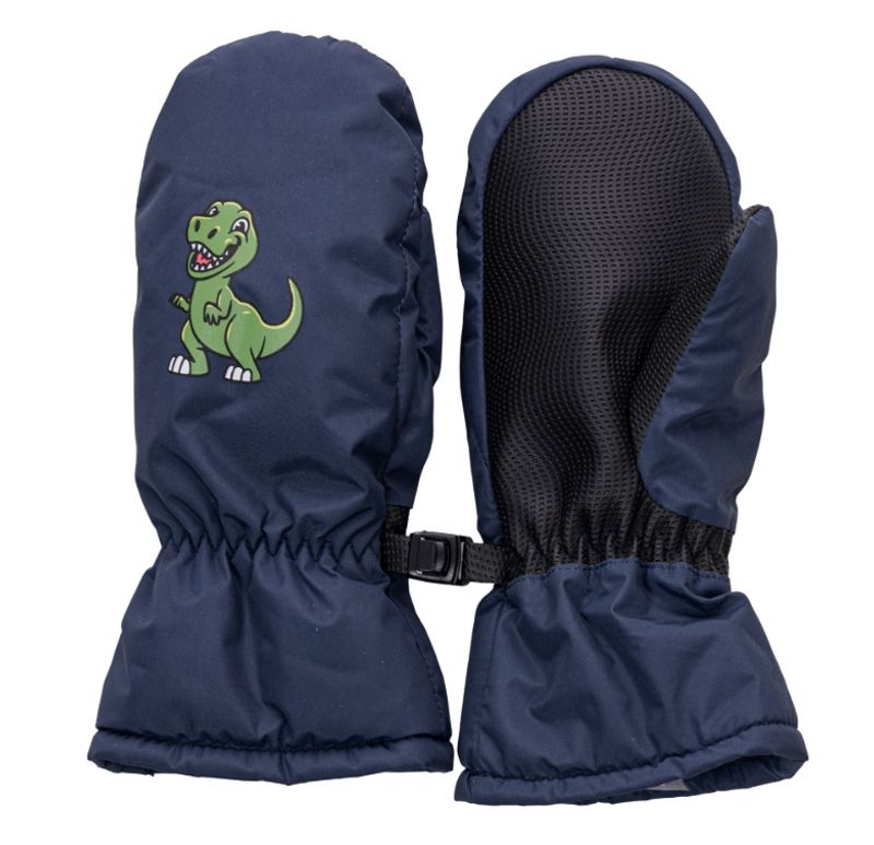 Emil mørkeblå votter m/dinosaur